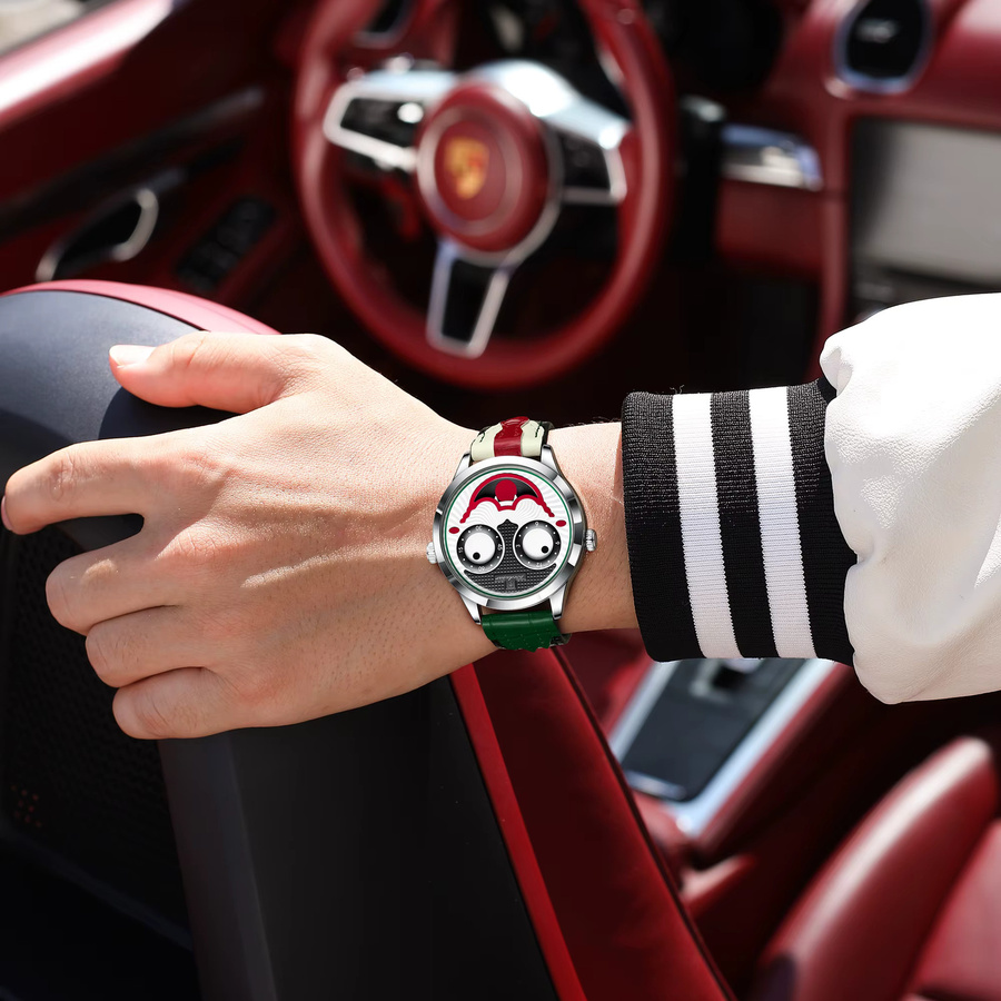 POEDAGAR Armbanduhr, Quarz, Leder, Silber, Herren - Bild 5