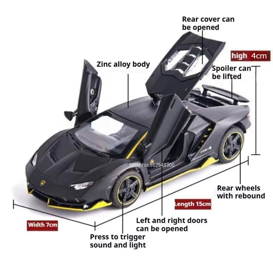 RMZ city LP770 SVJ63 Automodell-Spielzeug, Maßstab 1:32, mit Licht und Sound, mit öffnenden Türen, Rückziehfunktion, Gummireifen - Bild 2