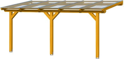 Skan Holz Terrassenüberdachung Bormio aus Leimholz in Eiche Hell, Breite: 541 cm, Tiefe: 350 cm - Bild 3