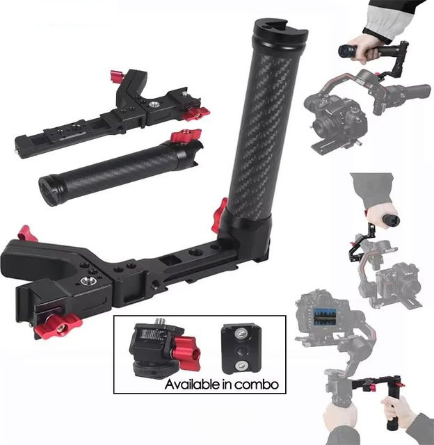 DJI Einstellbarer Seiten-Hebehandgriff mit Schnellschalter und Schienenklemme für DJI Ronin RS2, RS3 und RS4 PRO in Schwarz - Bild 1