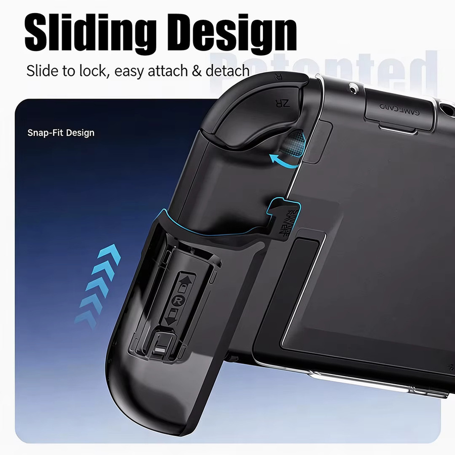 EASYGRITTY NeoGrip Fission Grip Set für Nintendo Switch 2 JoyCon in Savage Raven Style, ergonomisches Gamepad-Zubehör in Multicolour - Bild 2