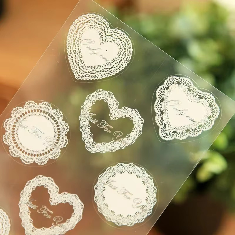YCDBTH Kawaii Versiegelungsaufkleber mit Herz und Schleife in Gold und Transparent für Geschenkverpackungen und Tagebücher - Bild 3