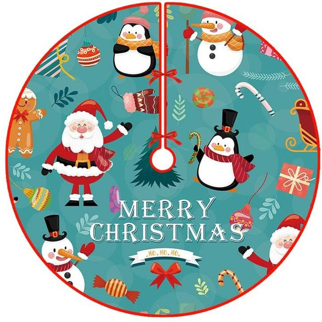 VIKAMA Weihnachtsbaumkleid mit abstraktem Print für deine Weihnachtsdekoration, Mehrfarbig - Bild 1