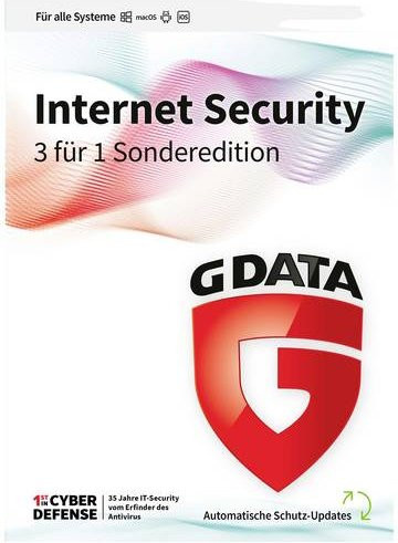 G DATA Internet Security 3 für 1 Sonderedition Jahreslizenz für Windows, Mac, Android und iOS Antivirus Sicherheits-Software - Bild 1