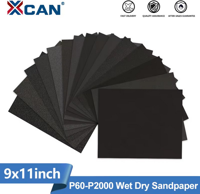 XCAN Nass- und Trocken-Schleifpapier Set für Holz, Metall und Kunststoff, Körnung 60–5000, B: 28 cm x B: 23 cm - Bild 1