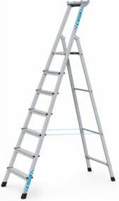 ZARGES XLstep S Aluminium Stehleiter mit 7 Stufen in Silber - Bild 1