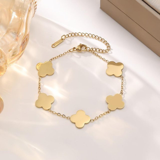 Global Finds Schmuckset, Kleeblatt, 750 Gold, Edelstahl, Damen - Bild 1