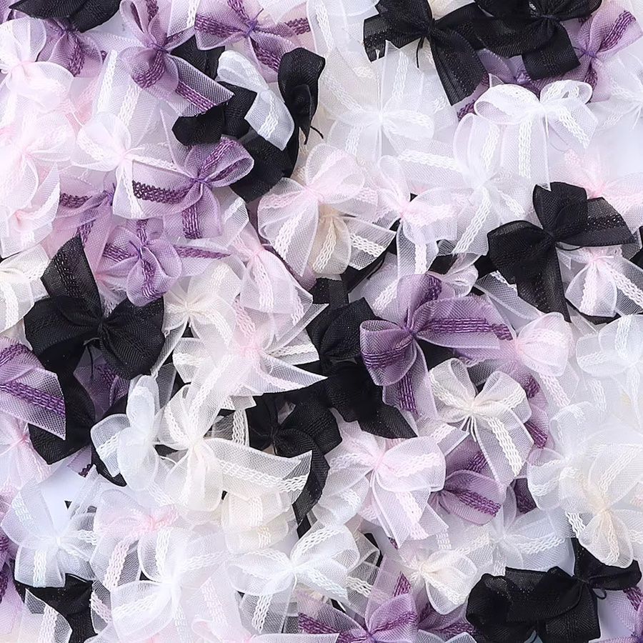 30 Stück Mini Mesh-Schleifen aus Satin in Mehrfarbig für DIY-Handwerk, Nageldekoration und Kopfschmuck - Bild 5