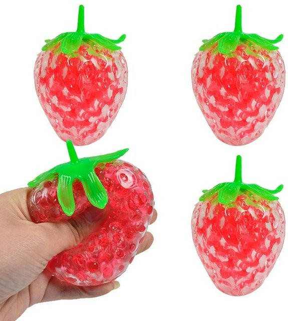 BC Pet Supplies Erdbeer Squishy Stressball, Frucht-Quetschspielzeug, rot - Bild 1