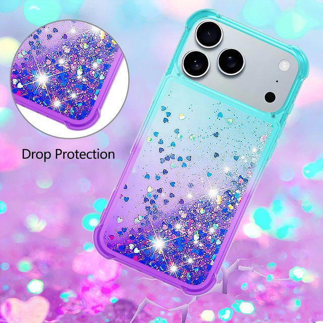 Luxus Handyhülle mit Farbverlauf und Glitzer-Flüssig-Treibsand für Apple iPhone 12 bis iPhone 17 Pro Max in Multicolour und Transparent - Bild 1