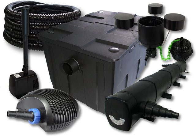 Sunsun Teichfilter Set Schwarz mit 72W Pumpe, UVC 40W, Skimmer und Schlauch für bis zu 60000L - Bild 1