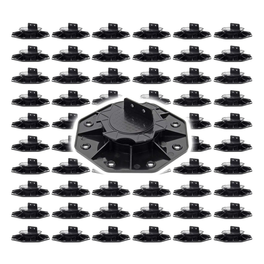 Xpotool Set 60 Stelzlager für Terrassen in Schwarz, höhenverstellbare Stellfüße für 18-28 mm, Tragkraft 2700 kg - Bild 2