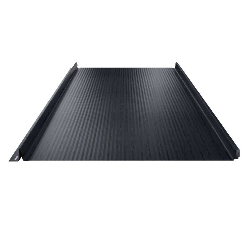 Stehfalz Terrano Dach und Wand aus Stahl von ThyssenKrupp Wood in Schwarz, Nanowelle, Breite: 52,5 cm, Materialstärke: 0,50 mm - Bild 1