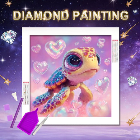 HUACAN Diamantmalerei Schildkröte Meeresherz Wanddekoration mit Strass in Multicolour