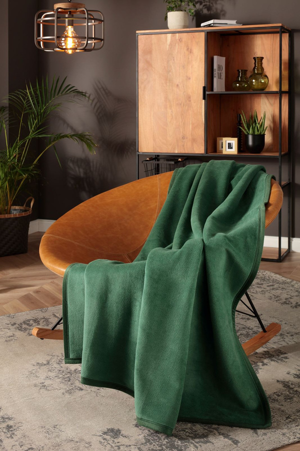 Biederlack Wohndecke Cotton Sense in Beige und Grün, B/B: 200 x 150 cm - Bild 1