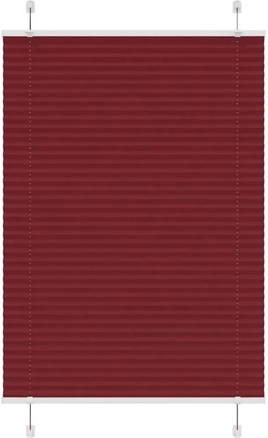 vidaXL Plissee Bordeauxrot, semi-transparent, Polyester, B: 100 cm, H: 100 cm - Bild 1