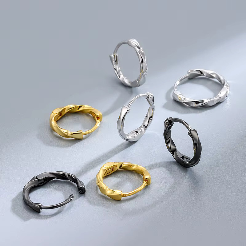 SMYXY Creolen Edelstahl, Spirale, Damen - Bild 2
