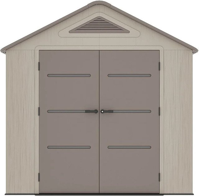 Vente-unique Schrebergartenhaus Anteva mit Satteldach in Braun und Beige aus Kunststoff, B/T/H: 254 x 242 x 237 cm - Bild 1