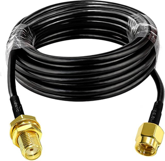 GIZONT RG58 RF Koaxialkabel SMA Stecker auf SMA Buchse Schwarz WiFi Antennen Verlängerung Adapter - Bild 1