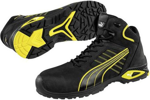 Puma Safety Sicherheitsstiefel Amsterdam Mid Leder Schwarz Gelb Größe 47 S3 SRC EN ISO 20345 - Bild 2