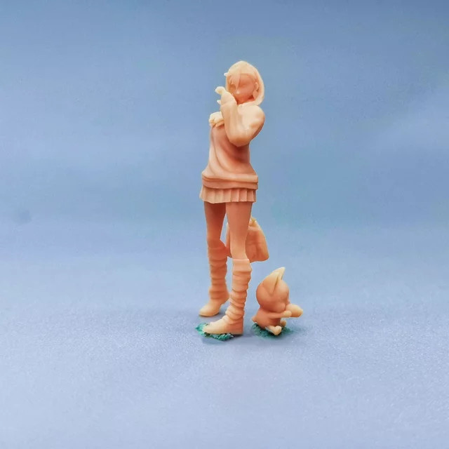 EHCMODEL Dangda Dang Lingse Pfirsich und Katze, Miniaturen, Harz, Rosa / Pink, 1/64 Figuren Maßstab - Bild 1
