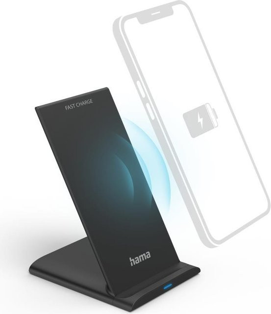 Hama Wireless Charger QI-FC10S Kabelloses Smartphone-Ladepad 10 W Schwarz - Bild 2