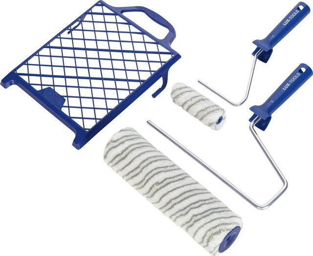 LUX-TOOLS 5-teiliges Rollerset mit Rahmen und magnetischem Gitter in Blau - Bild 1