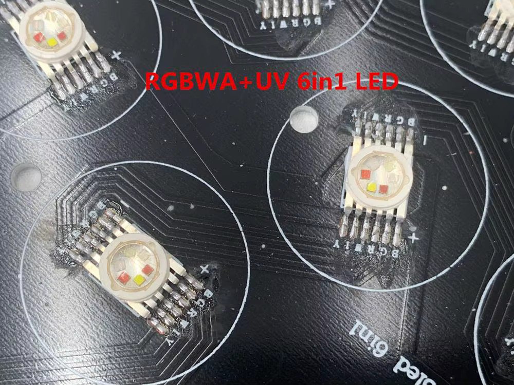 4 Stück HYULIGHTS Kabellose LED-Par-Scheinwerfer RGBWA UV 6in1 12x12W DMX Wandfluter in Schwarz für professionelle Party, Disco und DJ-Einsätze - Bild 3