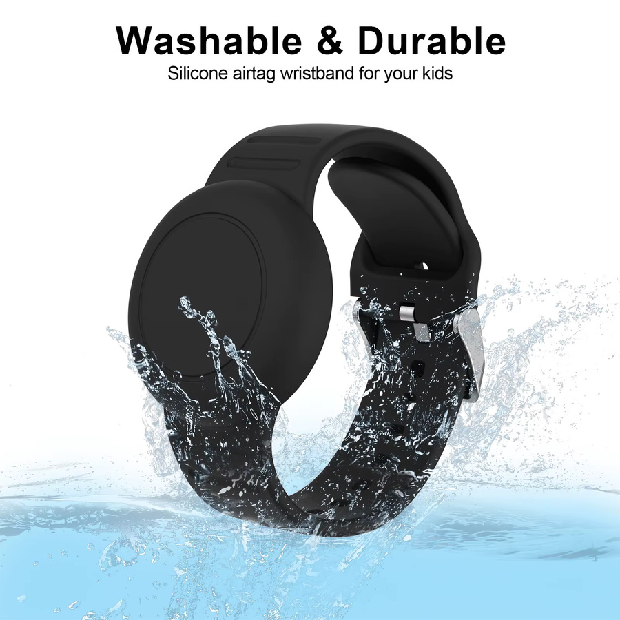 Wasserdichte Silikon-Schutzhülle für Apple AirTag als Anti-Verlust Armband in Grün - Bild 2