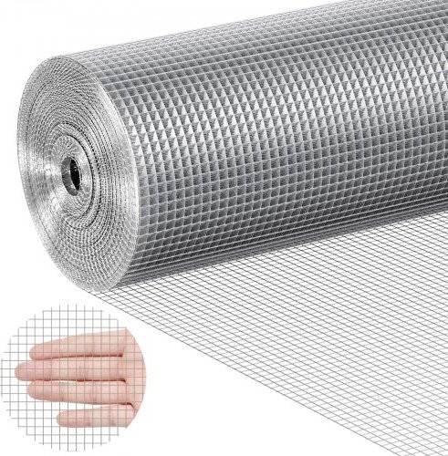 VEVOR Drahtgeflecht feuerverzinkt 23 Gauge, Maschenweite 6,35 mm, B: 1220 mm, Länge: 30,48 m - Bild 1