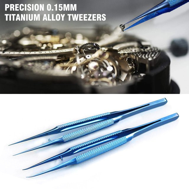 NEWBEAT Präzisionspinzette aus blauer Titanlegierung mit 0,15 mm Präzision für die Reparatur von Telefon-Motherboards und Jump-Line-Reparaturen - Bild 1