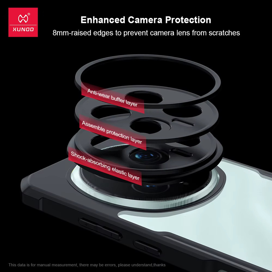 Xundd Schutzhülle für Honor Magic 8 Pro und Honor Magic 8, transparent mit schwarzen Streifen, TPU und Acryl, mit Anti-Drop-Linsenschutz - Bild 3