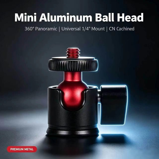 HOMEFISH Kugelförmiger Mini-Gimbal 360 Grad drehbarer digitaler SLR-Kamera-Kleinstabilisator und Stativ für Smartphone-Live-Streaming - Bild 1