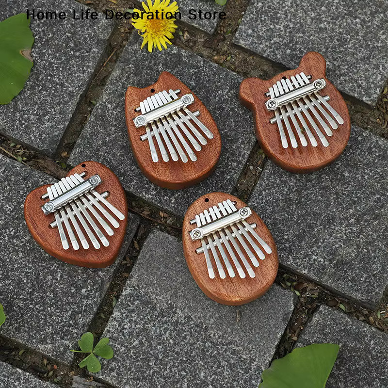 eelhoe Mini Kalimba Holz-Daumenklavier, 8-Tasten, mit Trageband - Bild 2