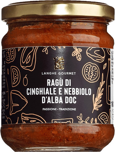 Langhe Gourmet Wildschweinragout mit Nebbiolo d’Alba DOC Pastasauce 180 g - Bild 1