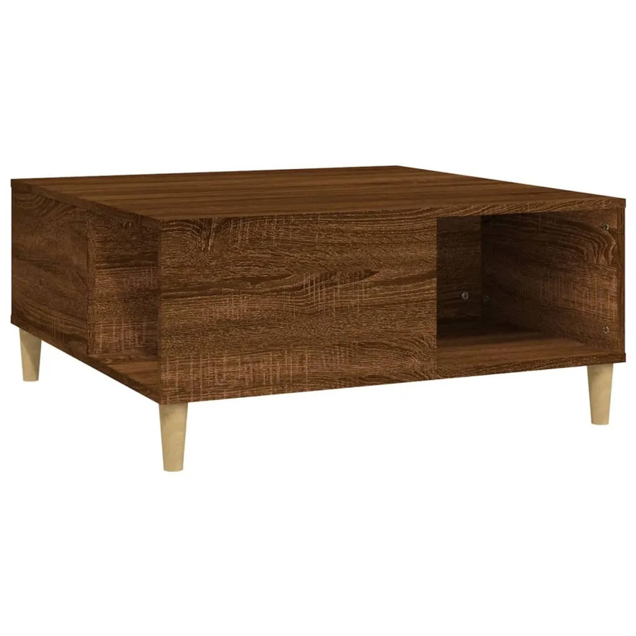 vidaXL Couchtisch aus Massivholz Eukalyptus in Braun, quadratisch, B/T/H: 80 x 80 x 35 cm - Bild 2
