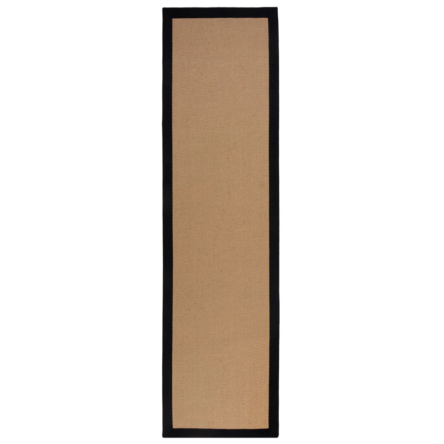 Flair Rugs Kurzflorteppich Kira in Jute-Optik mit Fischgrätmuster, Boho-Stil, Beige-Schwarz, Breite: 60 cm, Länge: 800 cm - Bild 2