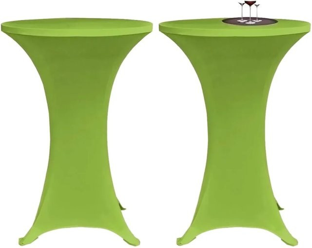 4er-Set vidaXL Stretch-Tischhussen aus Polyester-Spandex in Apfelgrün, Durchmesser: 60 cm - Bild 1