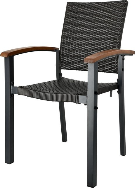 LIVARNO Geflecht-Stapelstuhl Valencia mit Armlehnen in Rattan-Optik - Bild 1
