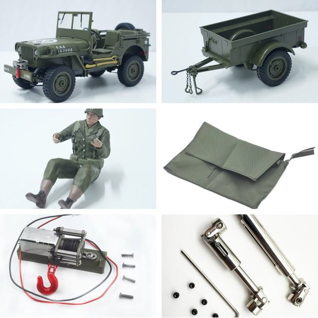 JJRC C8815 Upgrade Teile Anhänger Soldat Winde Baldachin, Metall, Zubehör - Bild 1
