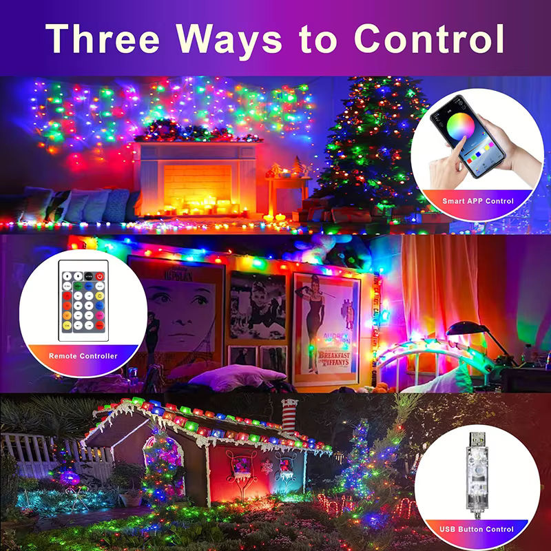 Acosh Neon RGBIC LED String Light mit Bluetooth und USB, Runde Multicolour Lichterkette für Home und Garten zur Festival Dekoration - Bild 3