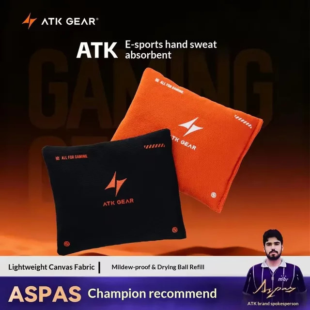 ATK E-Sports Handflächen-Schweißpads in Schwarz für FPS-Spiele zur Schweißabsorption und Rutschfestigkeit - Bild 1