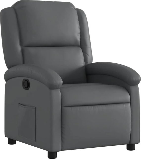 vidaXL Relaxsessel Grau Kunstleder mit Liegefunktion und verstellbarer Rückenlehne B/T/H: 71,0 x 86,5 x 99,5 cm - Bild 1