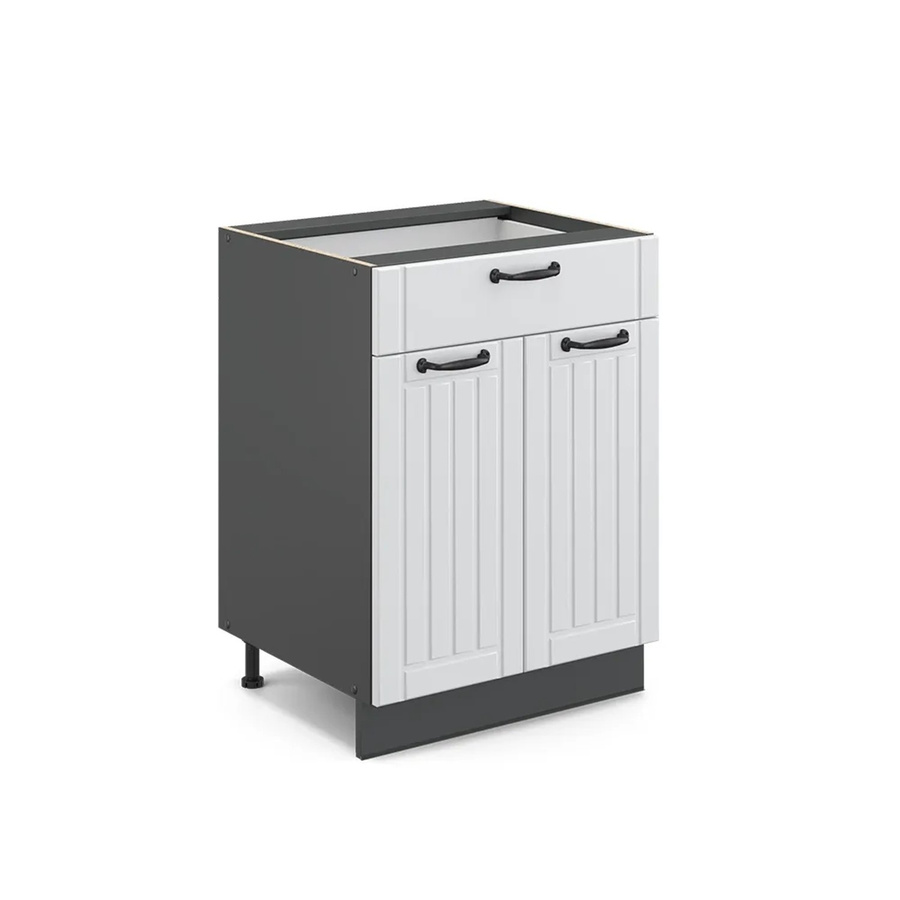 Vicco Küchenunterschrank Fame-Line im Landhausstil mit Schublade, Weiß/Anthrazit, Breite: 60 cm - Bild 3