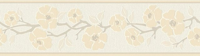 A.S. Création Selbstklebende Bordüre Blumen Beige, B/H: 17 cm x 500 cm - Bild 1