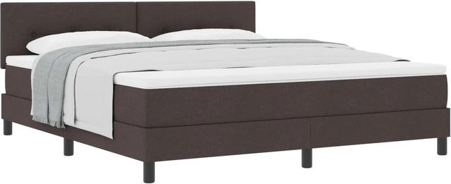 vidaXL Boxspringbett Hybrid mit Matratze Dunkelbraun B/T/H: 180 x 200 x 28 cm - Bild 1