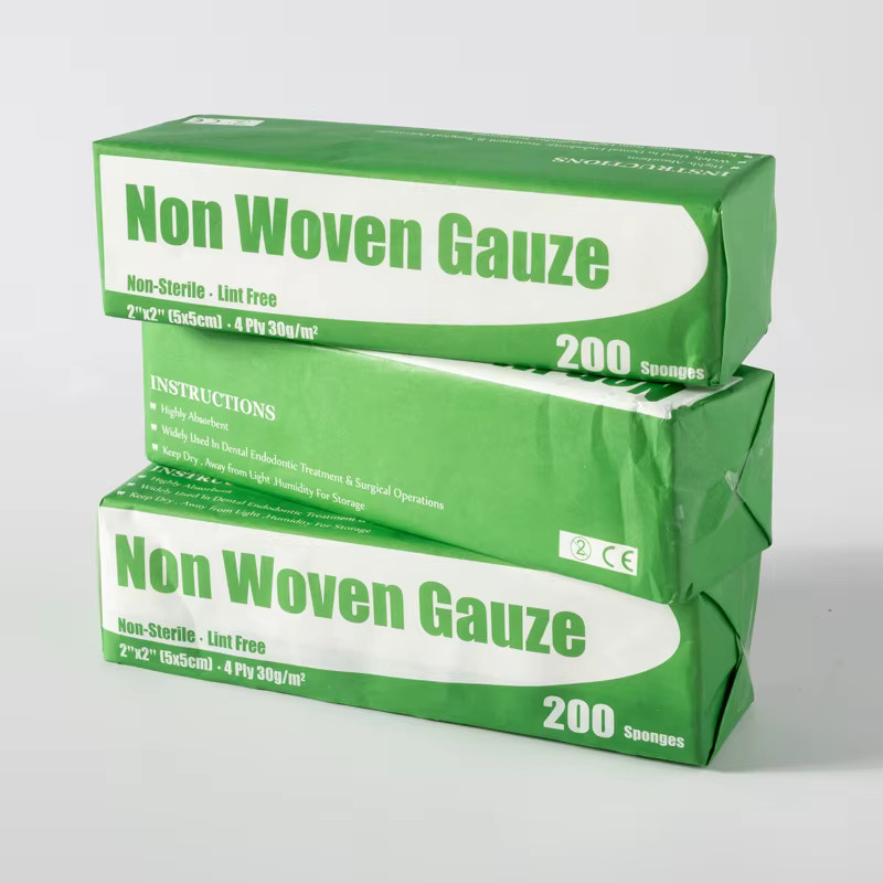 ACROSSDENTECH Vlies-Gaze-Einwegschwamm, gefaltet, 5,1 x 5,1 cm, 200 Stück - Bild 2
