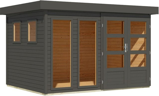 Karibu Gartenhaus Pentus 5 mit Flachdach aus nordischer Fichte - Bild 1