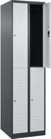 C+P Doppelstock-Spind Classic PLUS mit 2 Abteilen, Stahl, Anthrazitgrau/Lichtgrau, H x B x T: 185 x 50 x 50 cm, mit Zylinderschloss und Soft-Anschlag - Bild 1