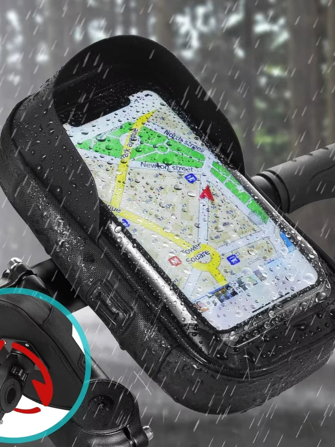 VIKEFON Wasserdichte GPS Navigation Handyhalterung für Fahrrad und Motorrad in Schwarz - Bild 7
